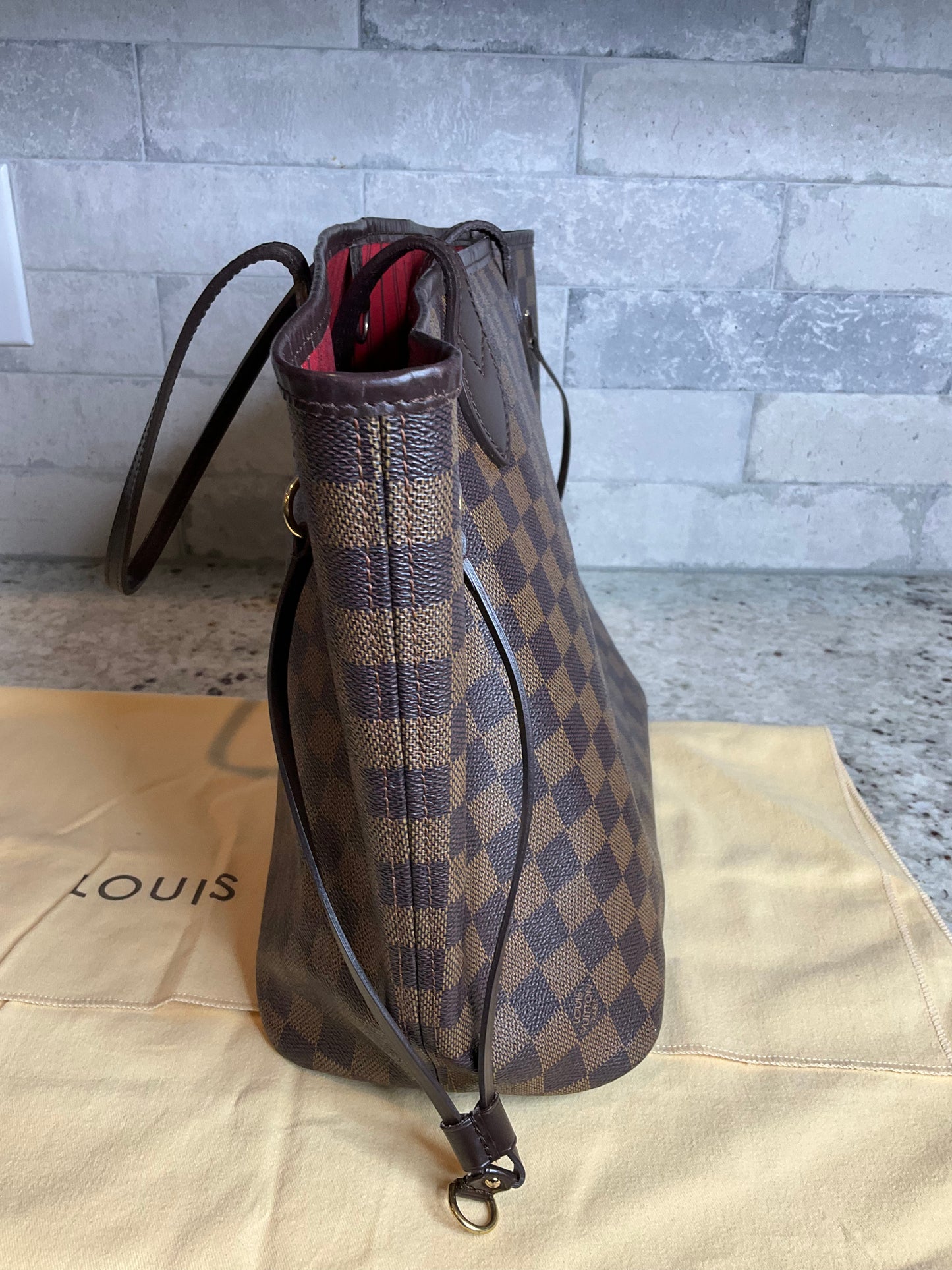 Preloved Louis Vuitton Neverfull MM Damier Ebene