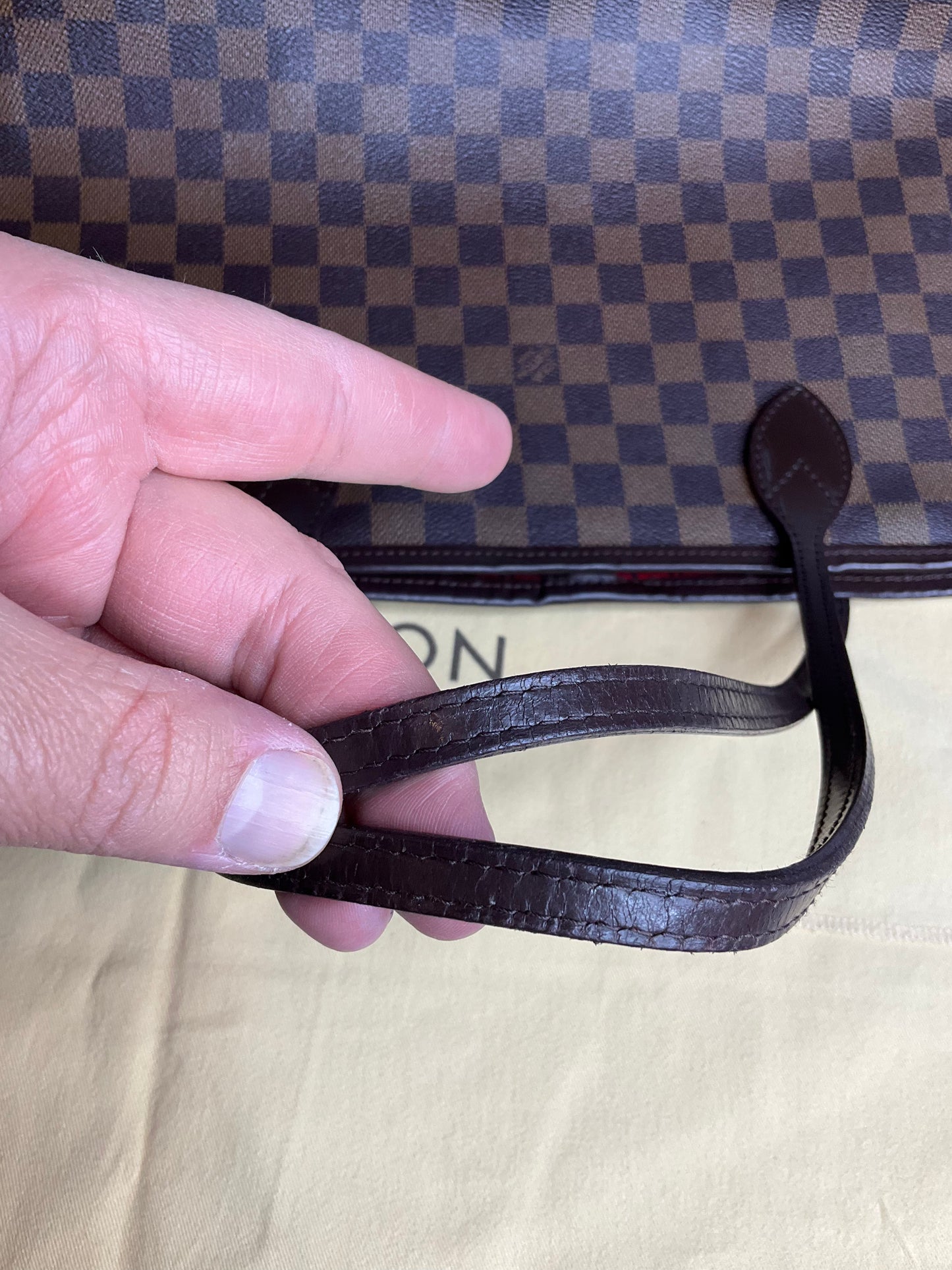 Preloved Louis Vuitton Neverfull MM Damier Ebene