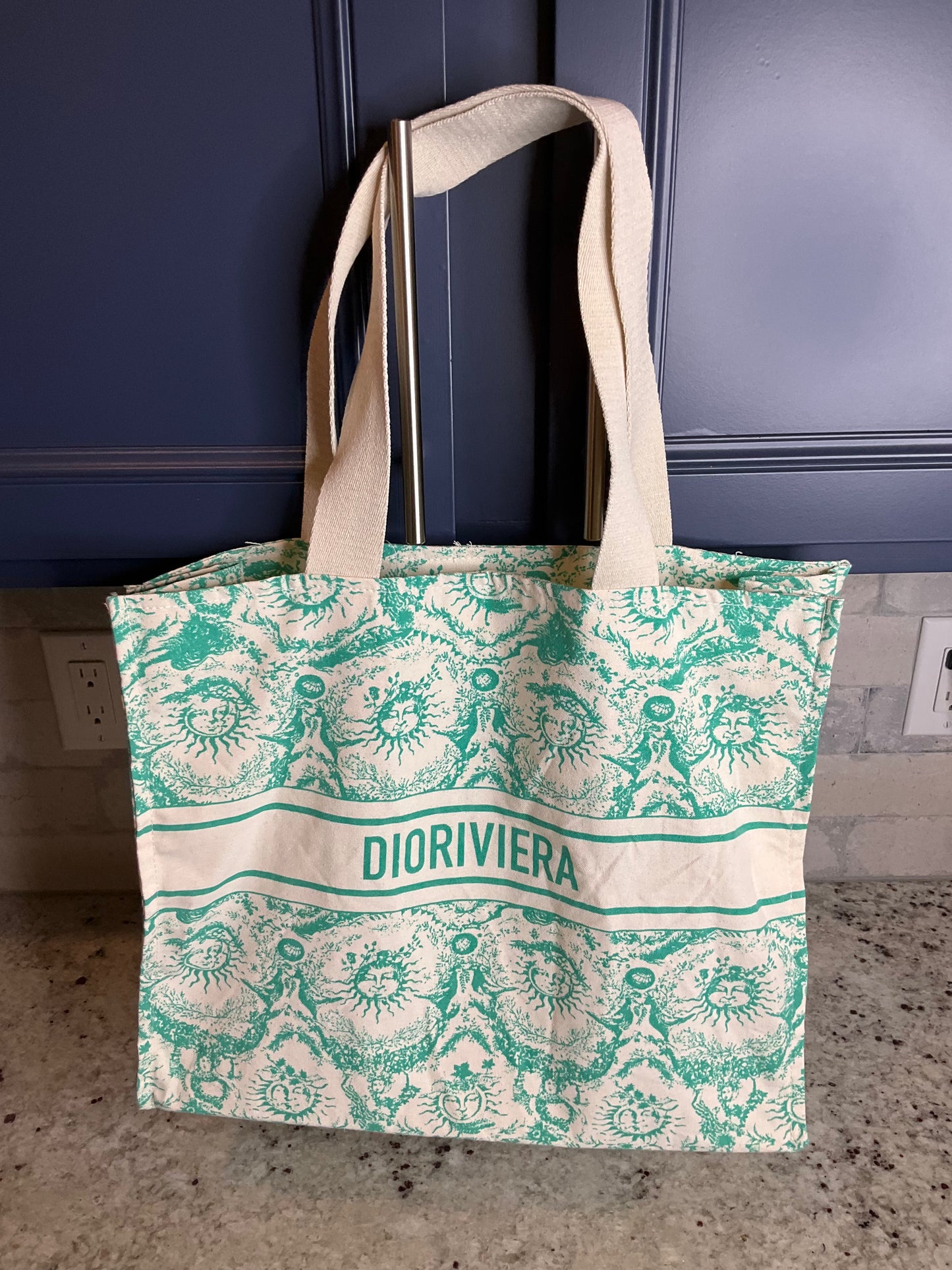 New Christian DIOR Dioriviera GWP Beach Tote Turquoise 2024
