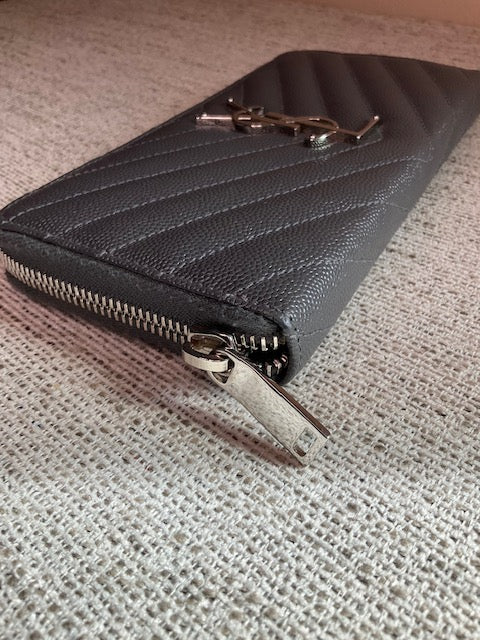 YSL Grey Zippy
