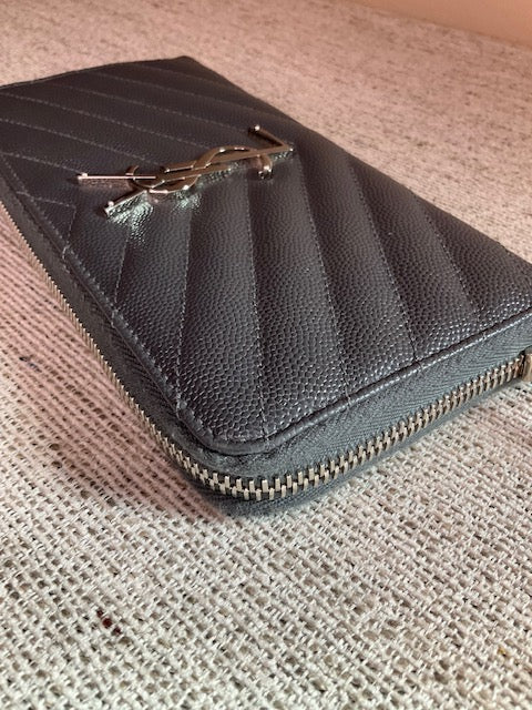 YSL Grey Zippy