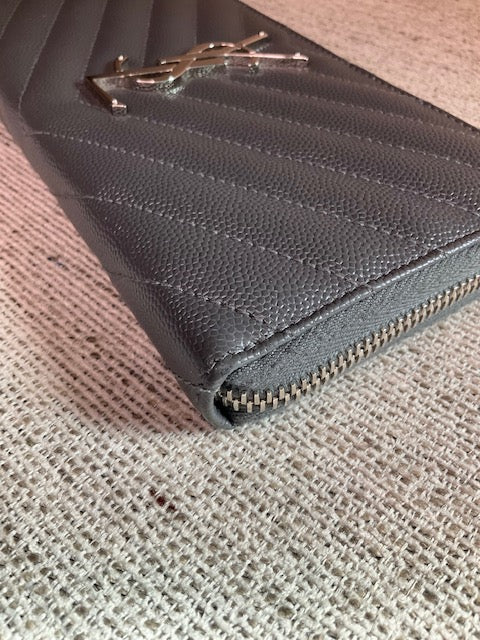 YSL Grey Zippy