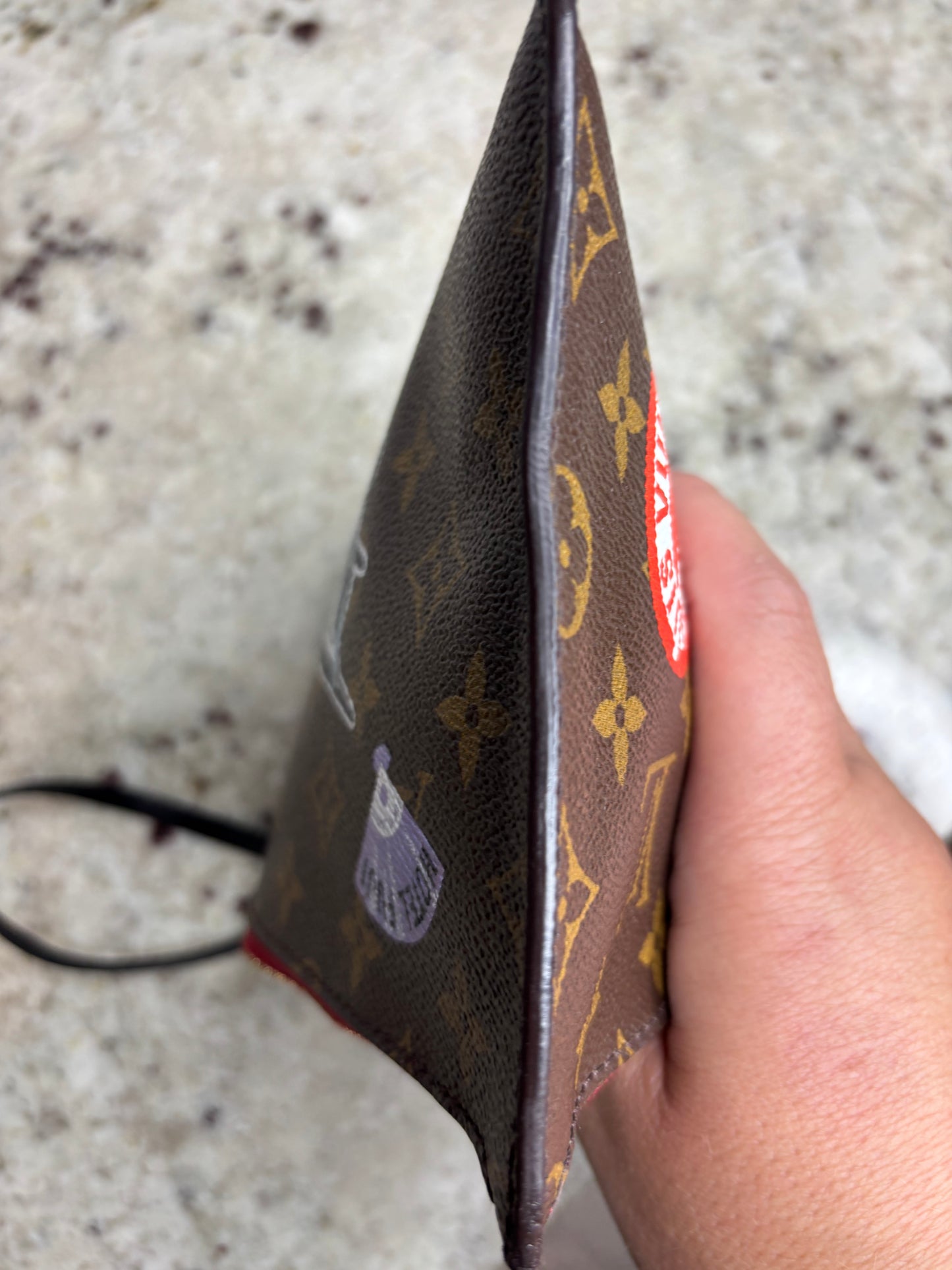 Authentic Preloved LOUIS VUITTON Monogram World Tour Neverfull Pouch Canvas Leather
