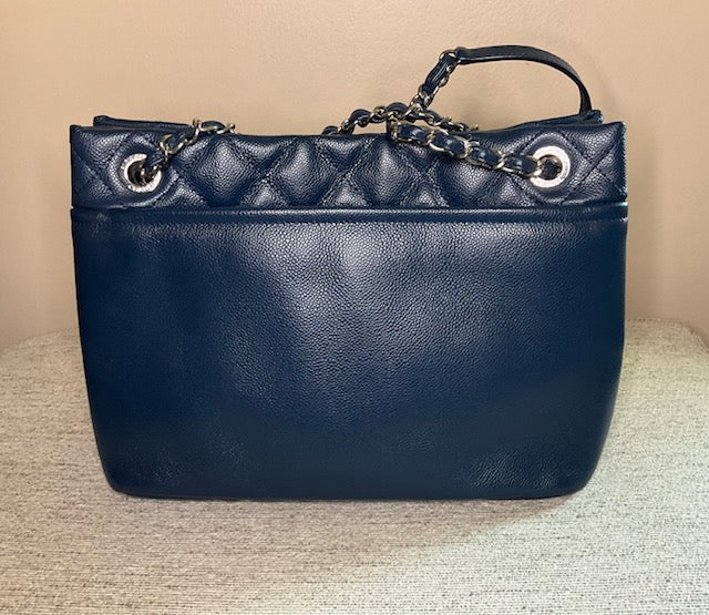 Chanel Timeless Medium Caviar Tote Navy Blue