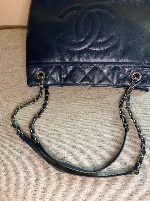 Chanel Timeless Medium Caviar Tote Navy Blue