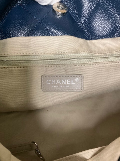 Chanel Timeless Medium Caviar Tote Navy Blue